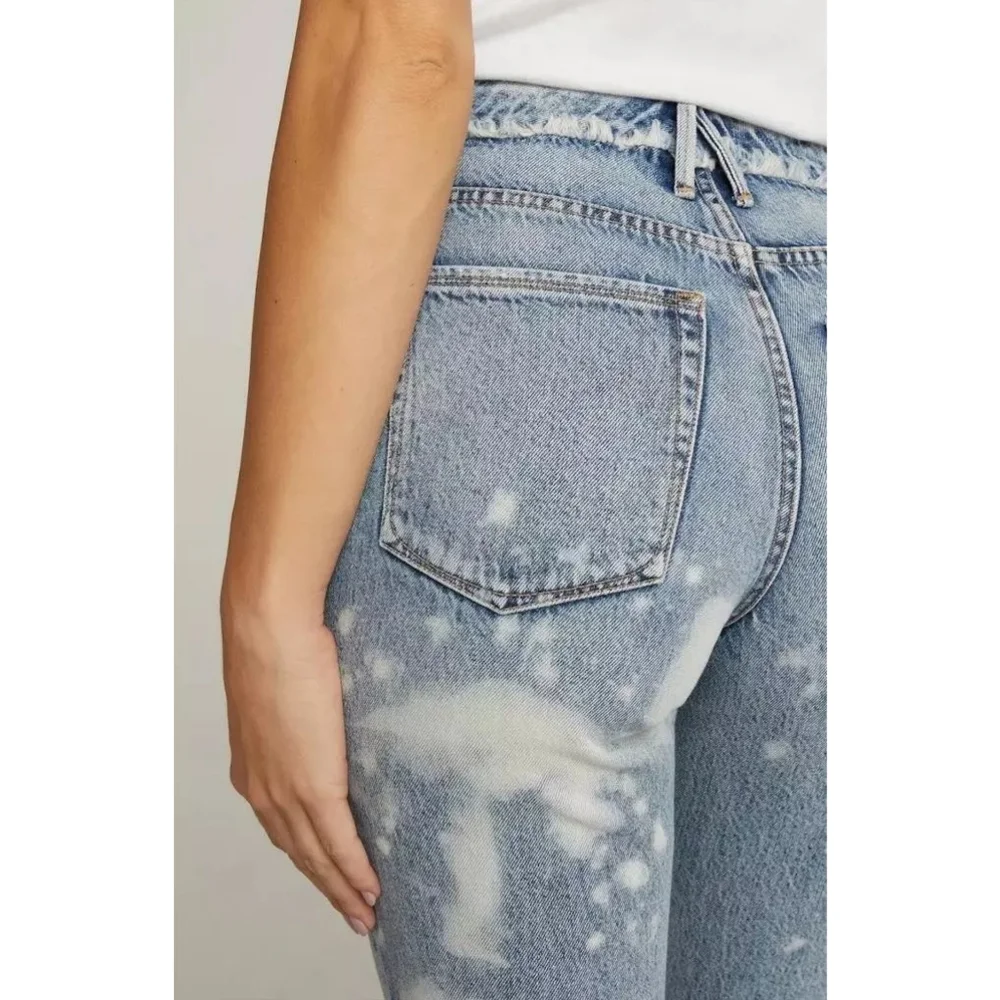 GOOD AMERICAN Good Vintage Released Waistband Jeans Bleach Blue 6